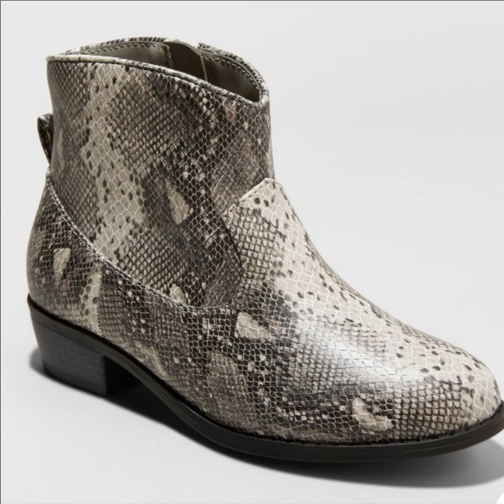 Girls Side zip western multi grey boots size 3